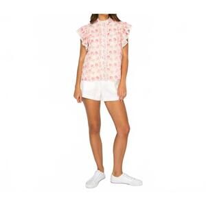 NEW LOVE WEDNESDAY bellflower print blouse in pink